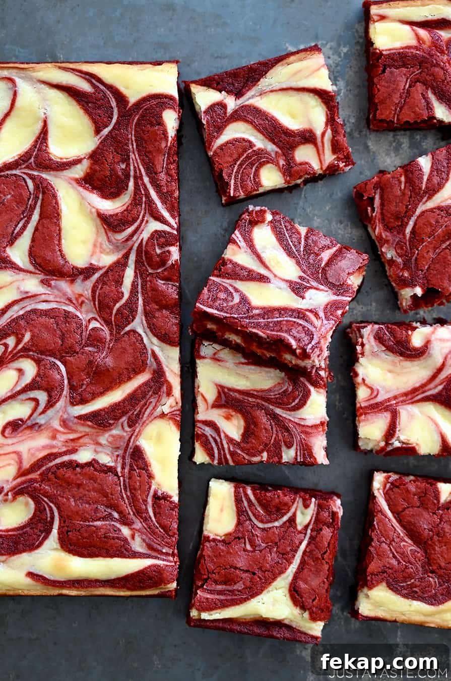 Fudgy Chocolate Brownies Recipe 6 The best Red Velvet Cheesecake Brownies sliced into perfect squares