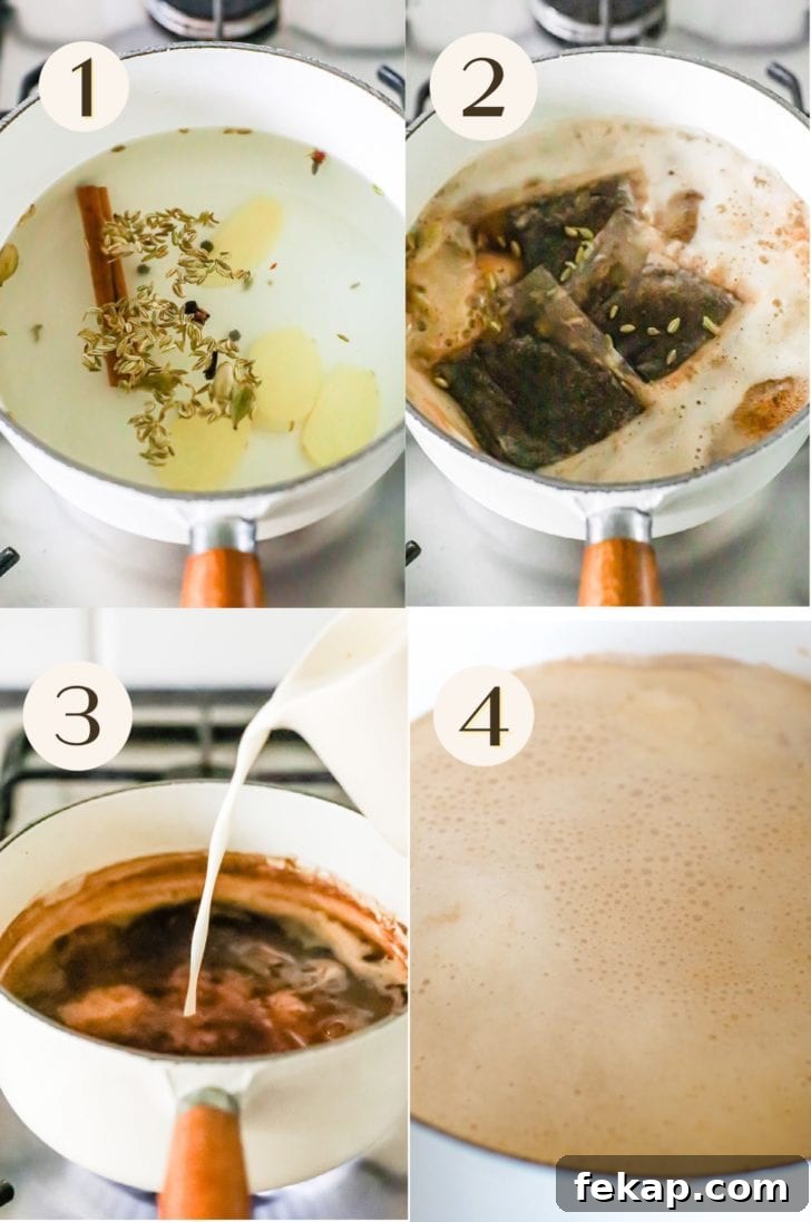 Authentic Masala Chai Recipe: Aromatic Spiced Tea 6 How to make masala chai step by step