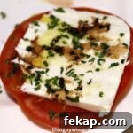 Tomato Caprese Appetizer On White Plate