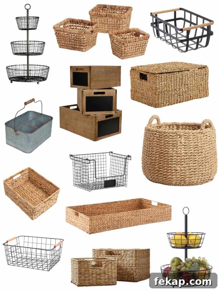 product collage showing different basket styles