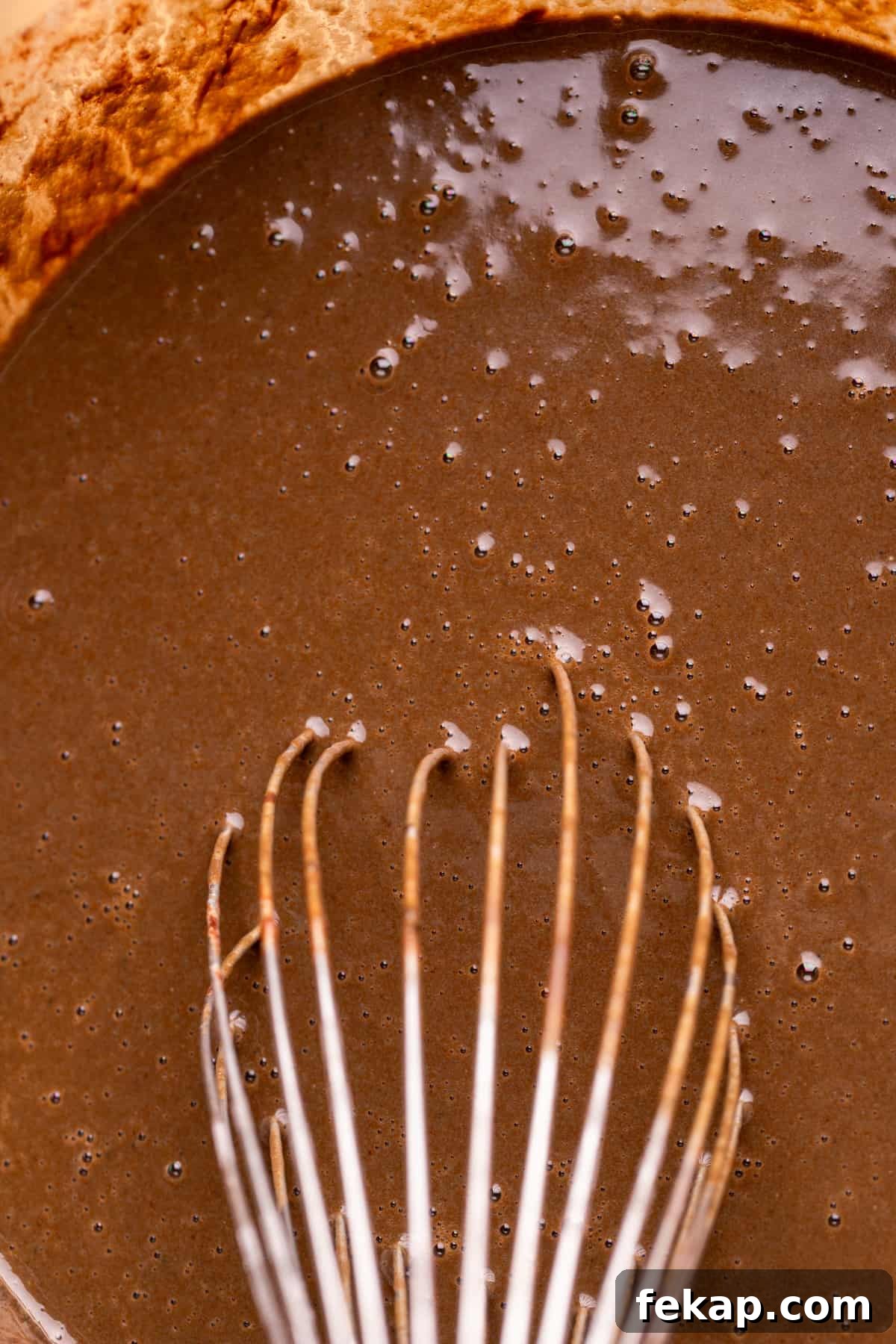 Spooky Halloween Chocolate Cake Recipe 4 Wet ingredients in a glass bowl.