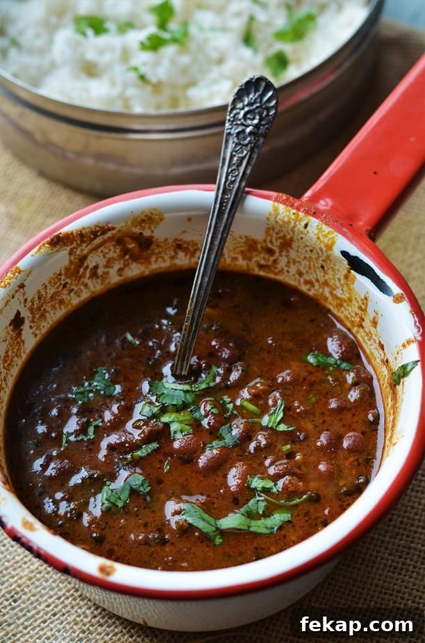 Instant Pot Rajma Chawal Recipe garnished with chopped cilantro