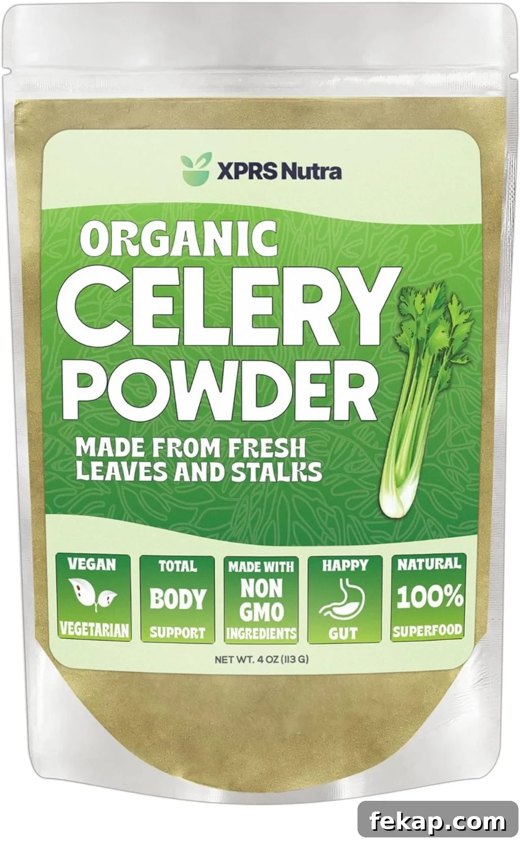 Authentic Guacamole Recipe with Fresh Avocado 4 A packet of organic celery powder