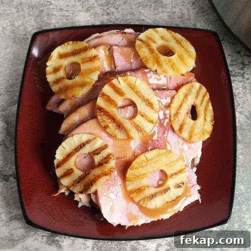 Slow Cooker Pineapple Citrus glazed ham