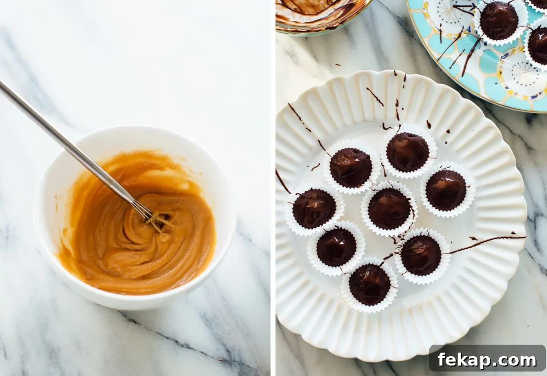 Homemade Mini Peanut Butter Cups Recipe 5 peanut butter, maple syrup and chocolate