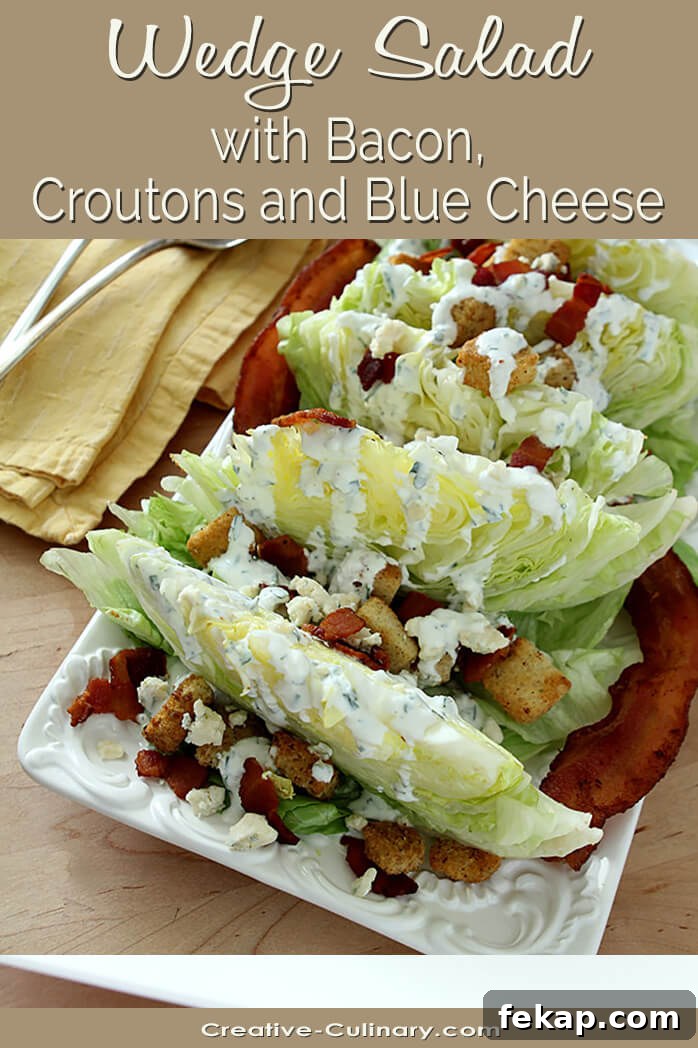 Iceberg Wedge Salad with Bacon and Croutons