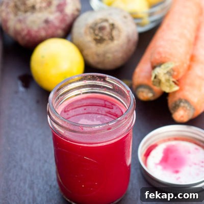 The Early Riser. Beets, Carrots, Pineapple, and Lemon make a tangy and tart juice that will wake you up and put a pep in your step.