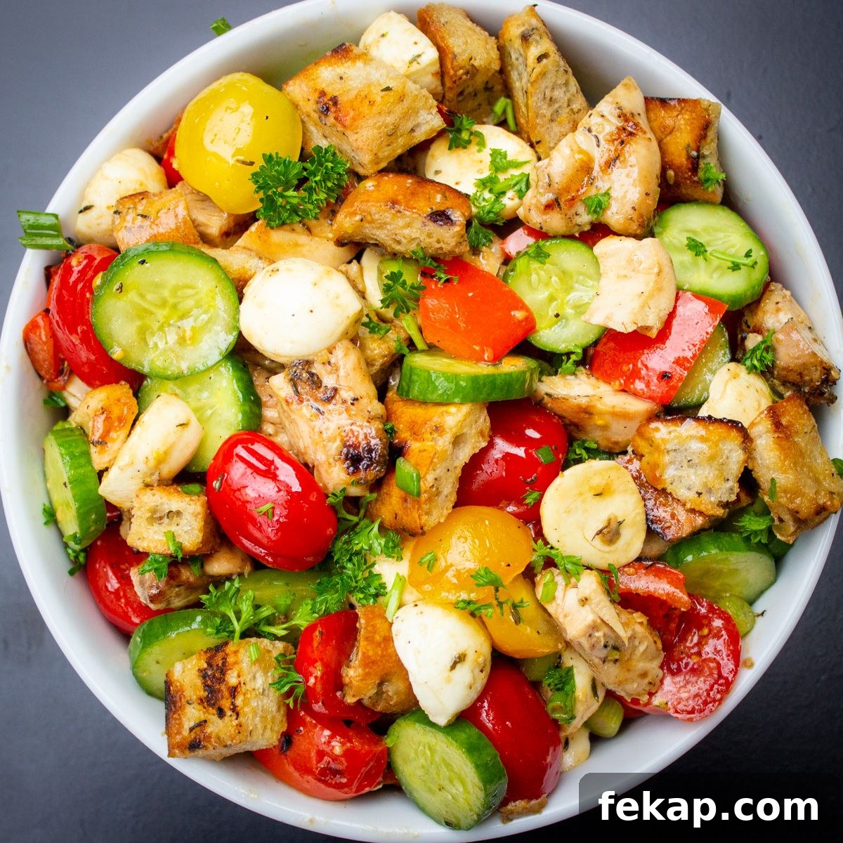 panzanella salad with grilled chicken