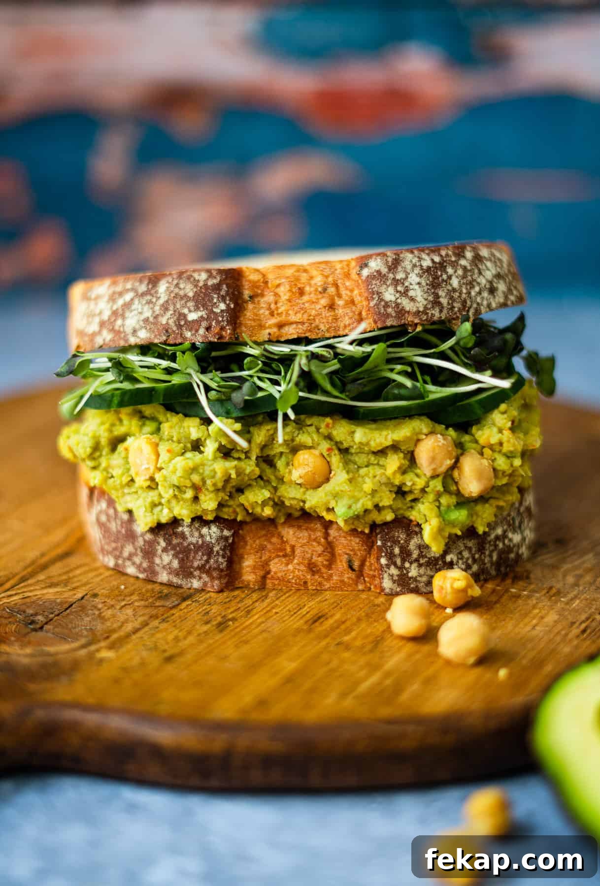 smashed chickpea and avocado sandwich