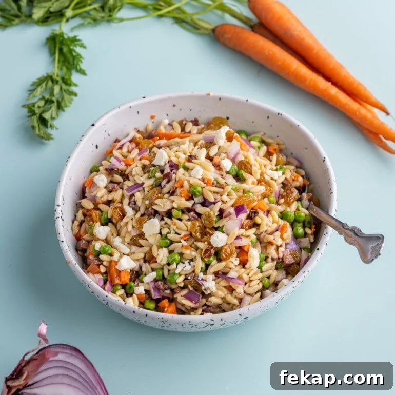 rainbow orzo salad