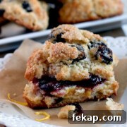 Sour Lemon Cherry Scones with Sour Cream