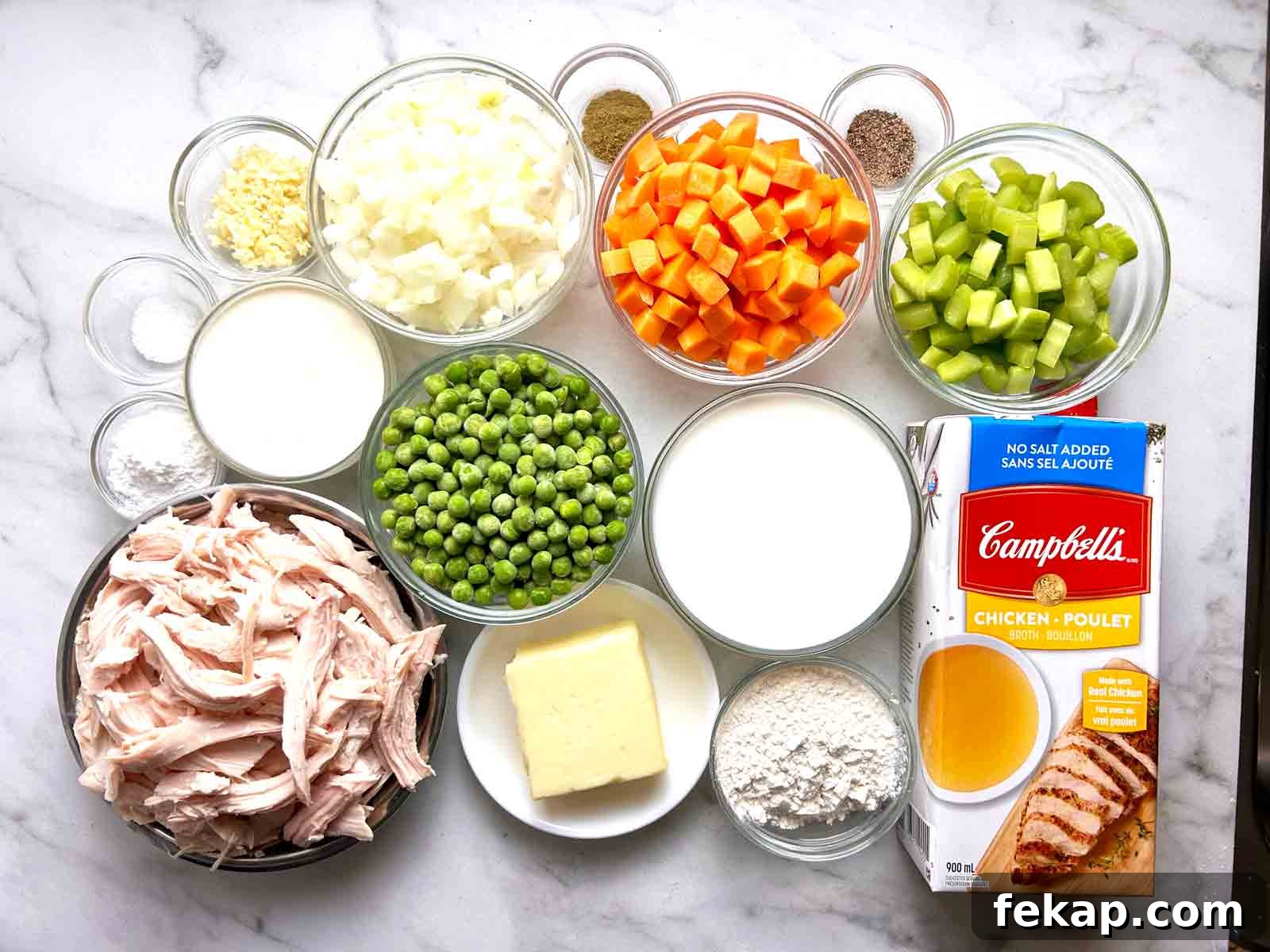 ingredients prepped in bowls.
