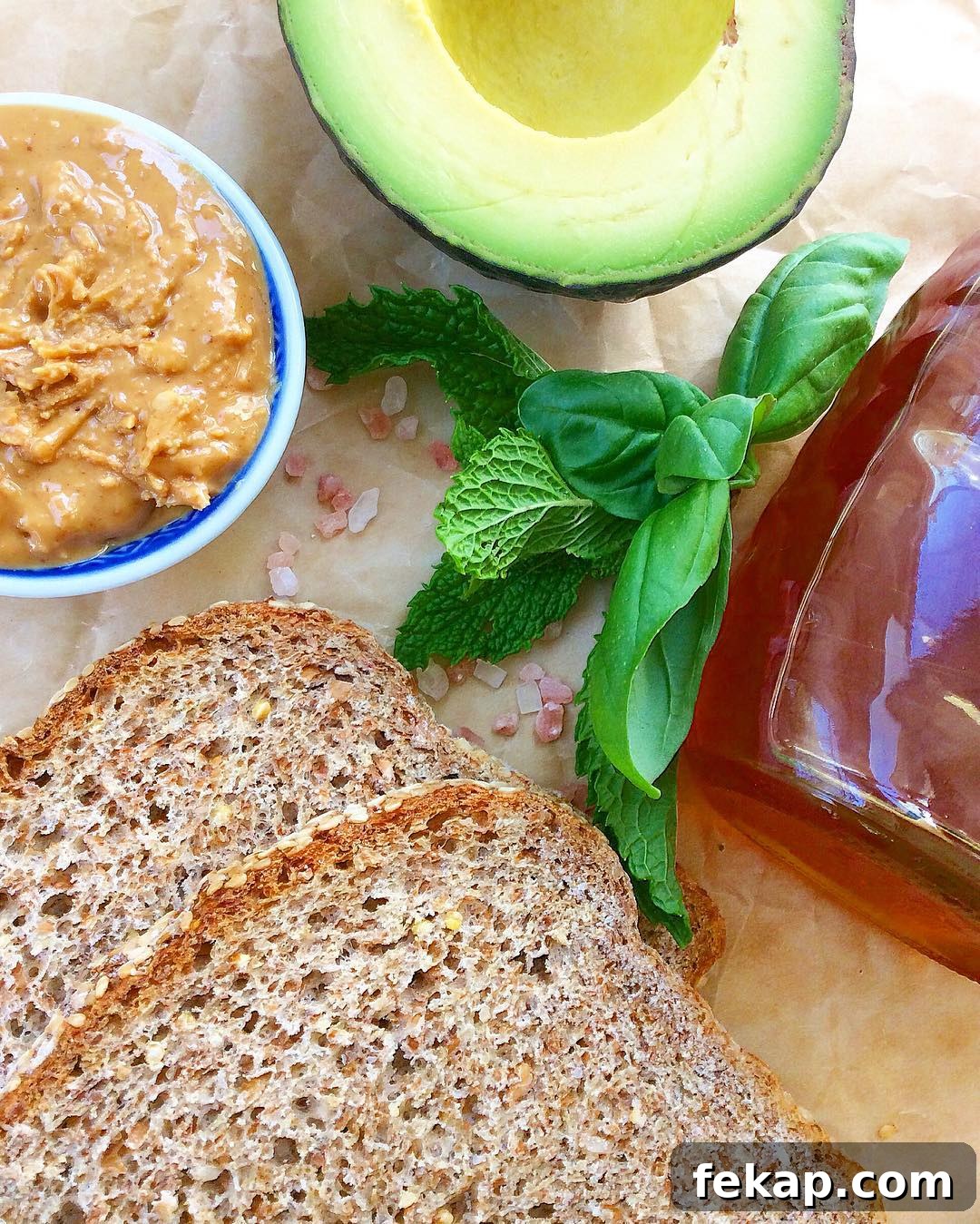 Peanut Butter, Avocado & Basil Sandwich
