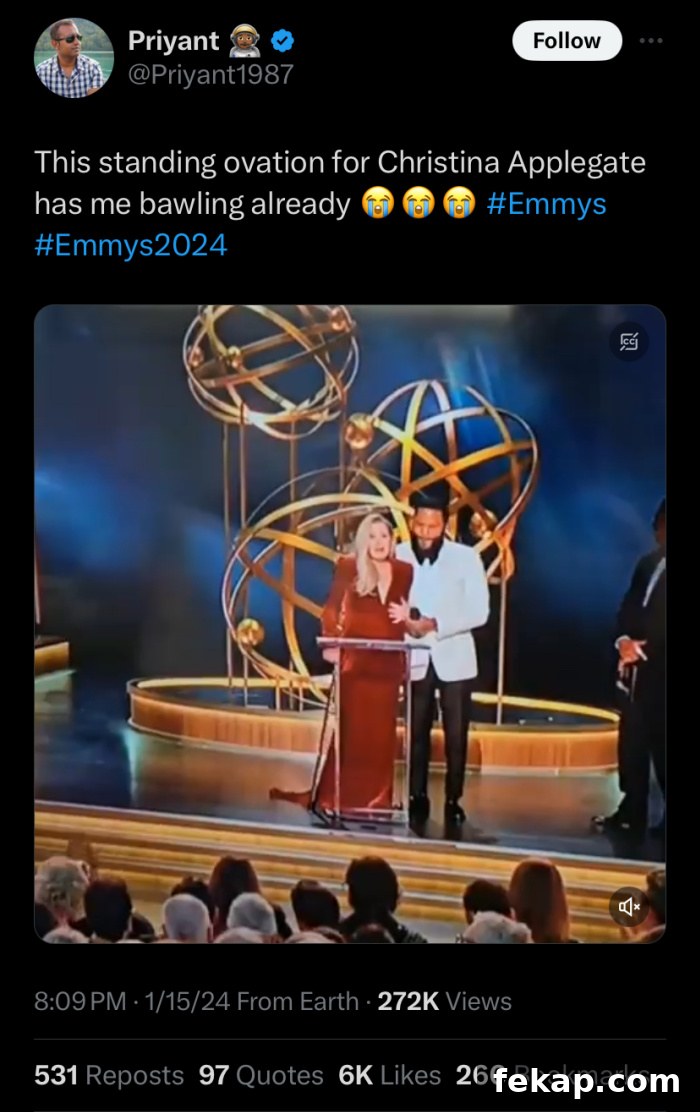 Christina Applegate smiling on stage