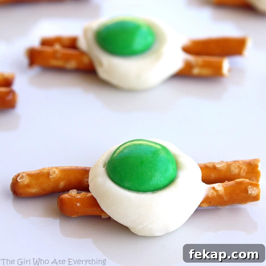 Green Eggs and Ham Pretzels Recipe for St. Patrick's Day 3 Green Eggs and Ham - A little twist on Green Eggs and Ham. A cute treat for St. Patrick's Day or Dr. Suess' birthday.