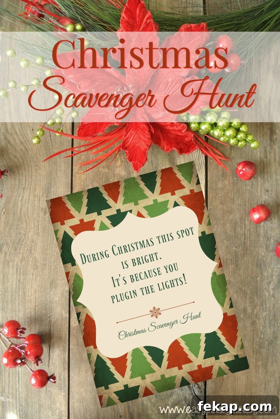 Christmas Scavenger Hunt with Free Printable Clues.