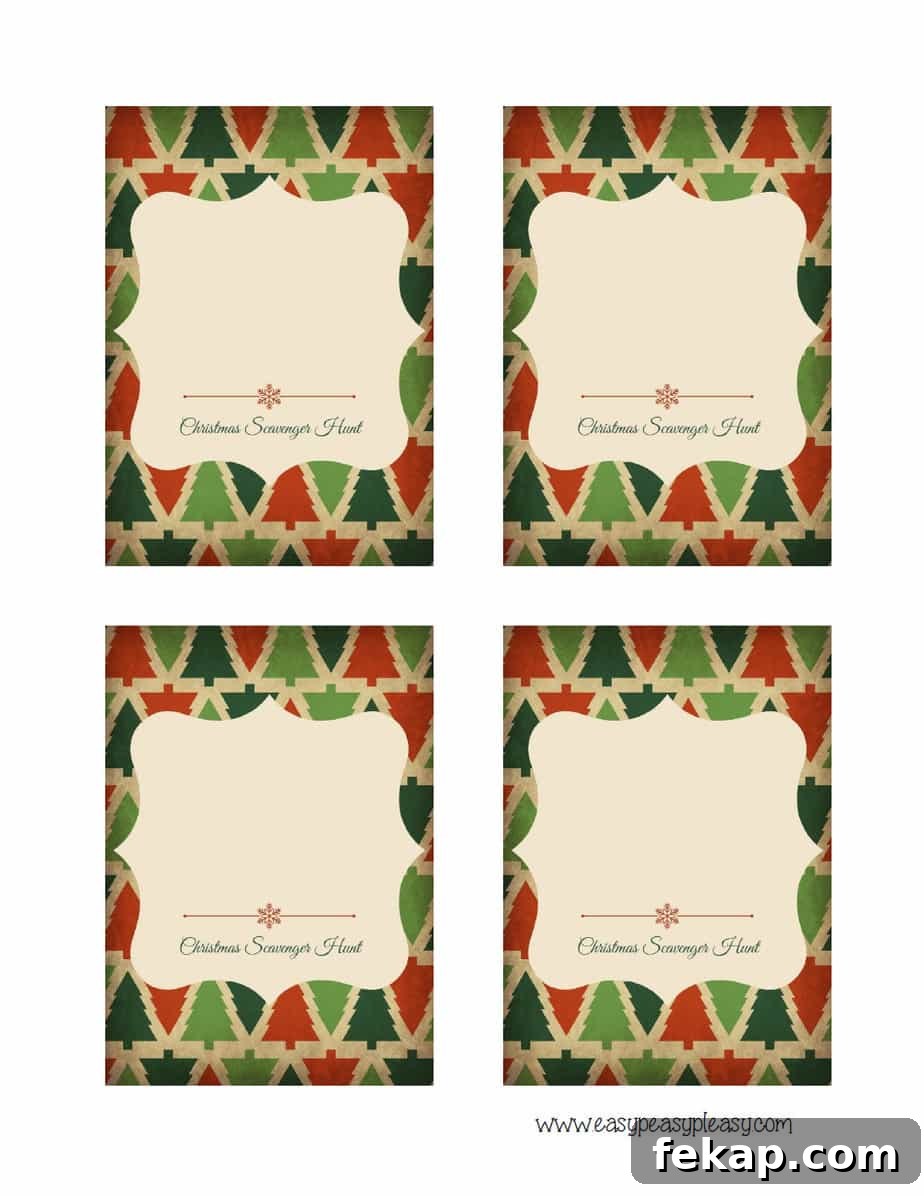 Free Printable Blank Scavenger Hunt Clues so you can write in your own clues.