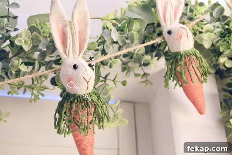 easy easter garland decor for mantel or window