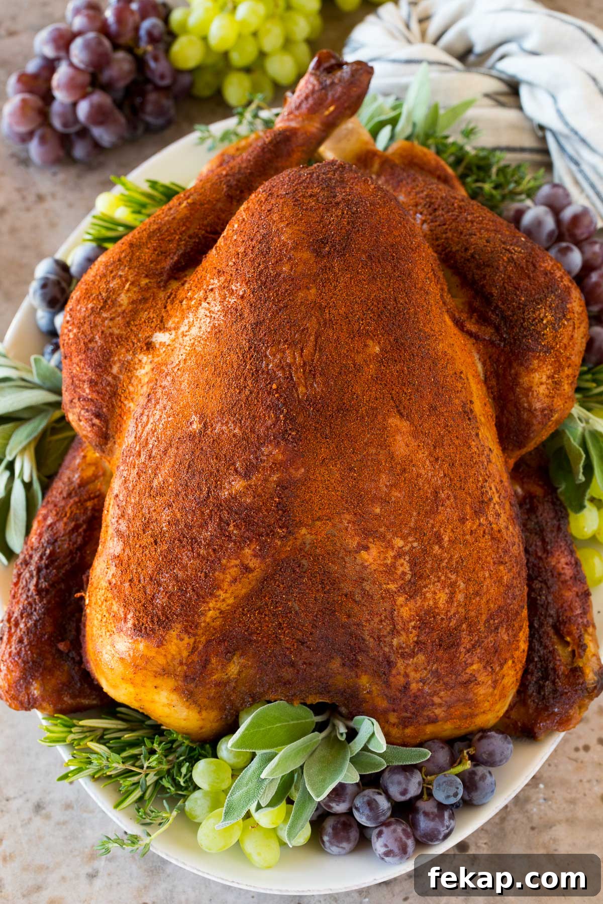 Smoked Turkey Rub Recipe for Juicy Flavorful Turkey 6 A cooked turkey coated in homemade smoked turkey rub.