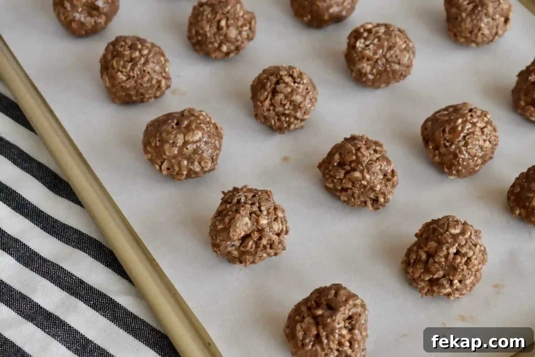 Crispy Nutella Truffles rolled out on a baking sheet.