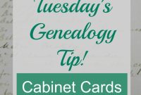 Tuesday Genealogy Tip: How to Identify Cabinet Cards