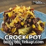 This Crock Pot Beefy BBQ Chowdown is easy to throw together, cooks quickly and is incredibly delicious! It is the perfect dinner for a busy night!