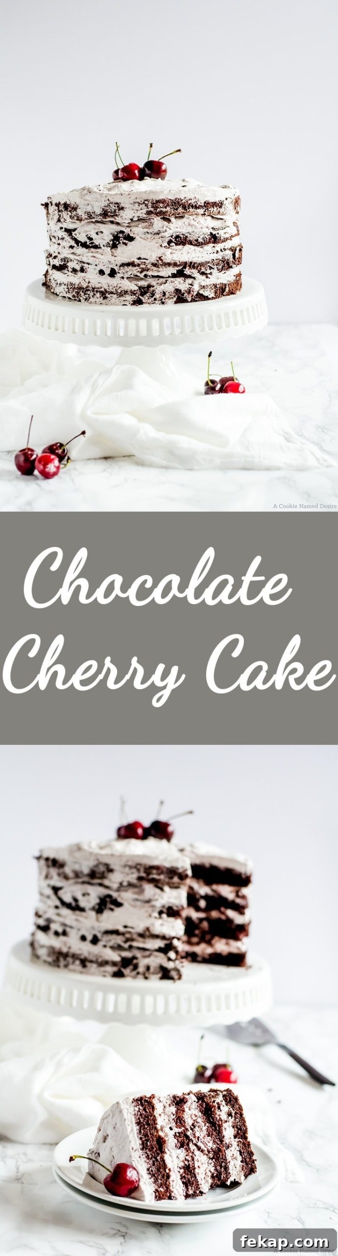 Chocolate Cherry Cake Recipe 6 A moist chocolate cherry cake with a rich chocolate cake and a smooth cherry swiss meringue buttercream