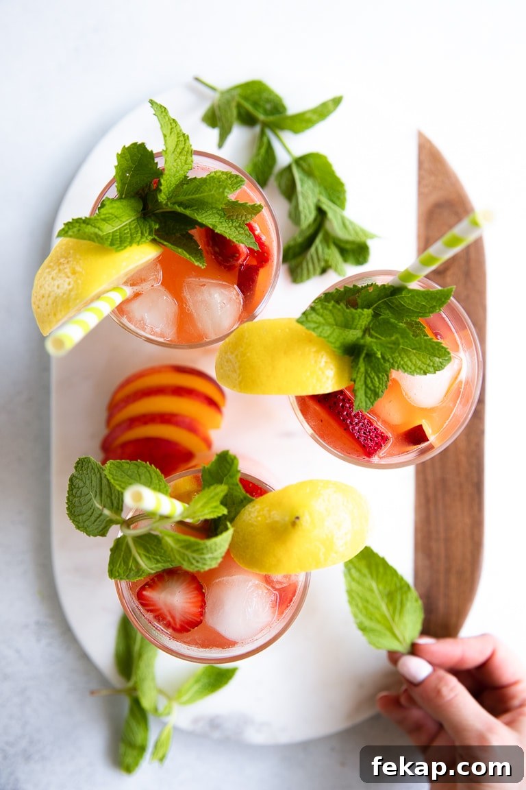 Refreshing Peach Strawberry Lemonade Recipe for Summer 5 easy homemade summer lemonade recipe with fresh mint