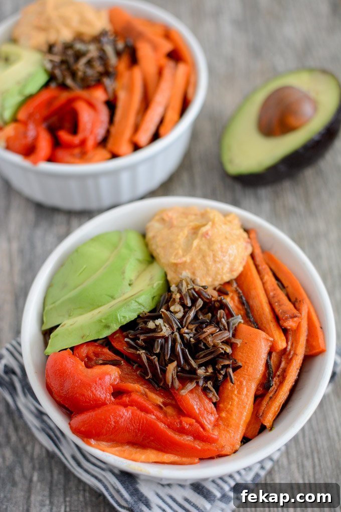 Wild rice power bowl with vegetables