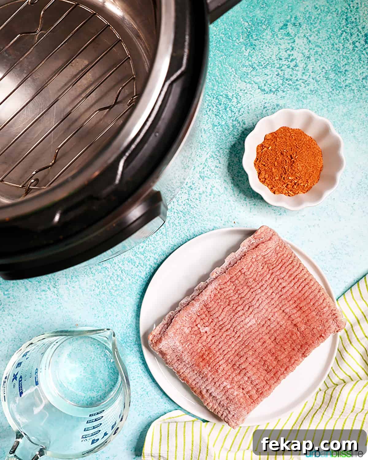 Instant Pot Taco Meat Recipe 3 frozen ground turkey, spices, water, instant pot