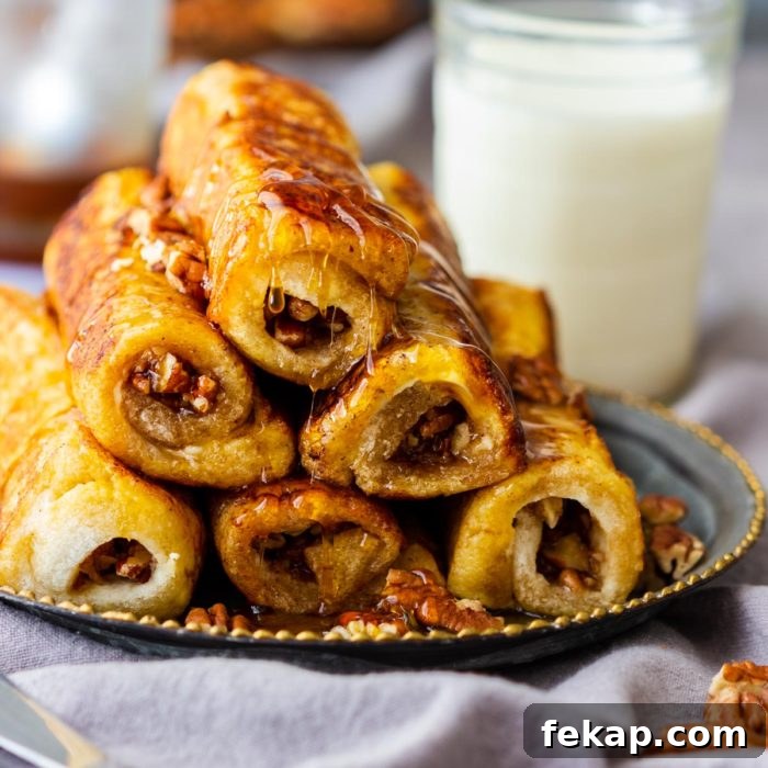 Delicious Maple Pecan French Toast Roll Ups
