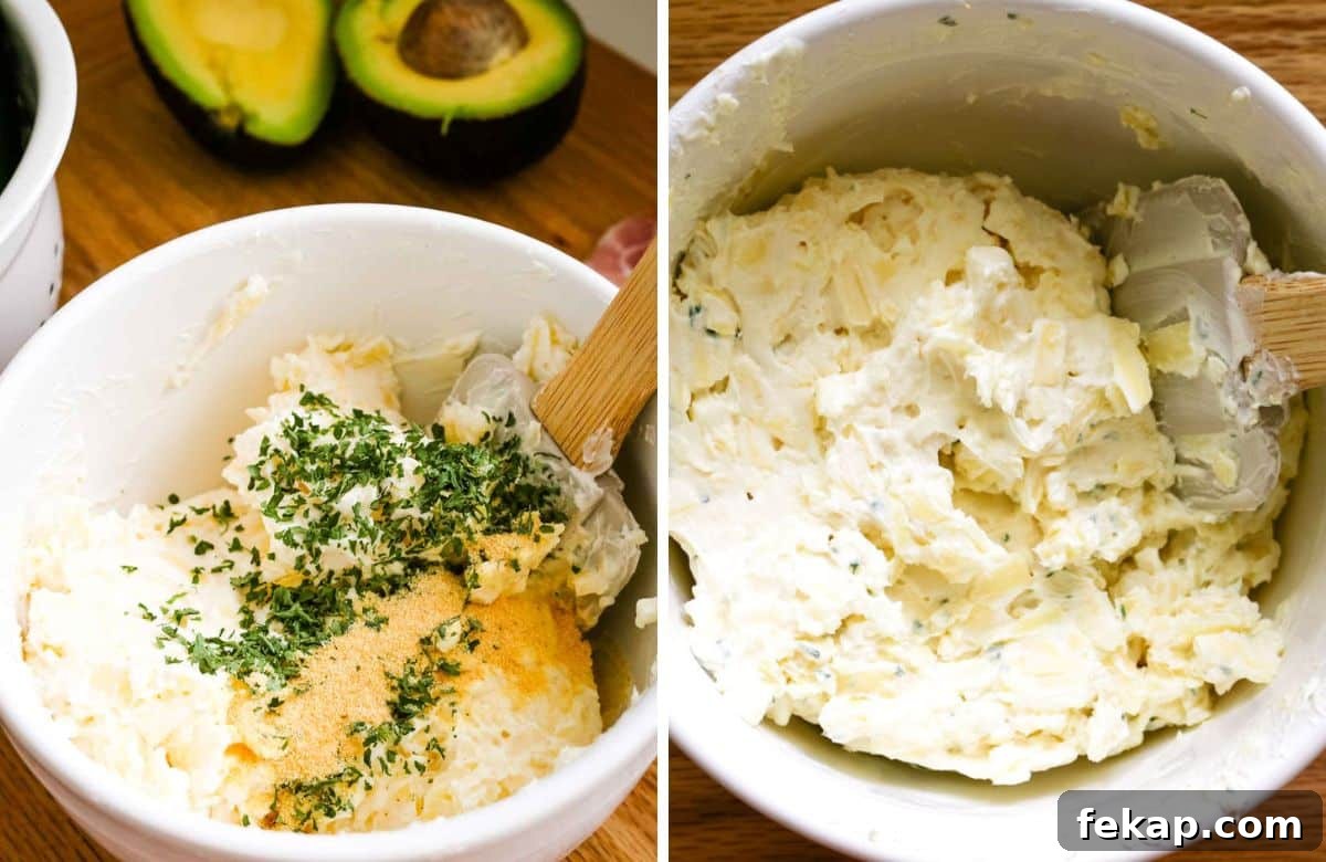 collage of cheesy mixture for jalapeno popeprs