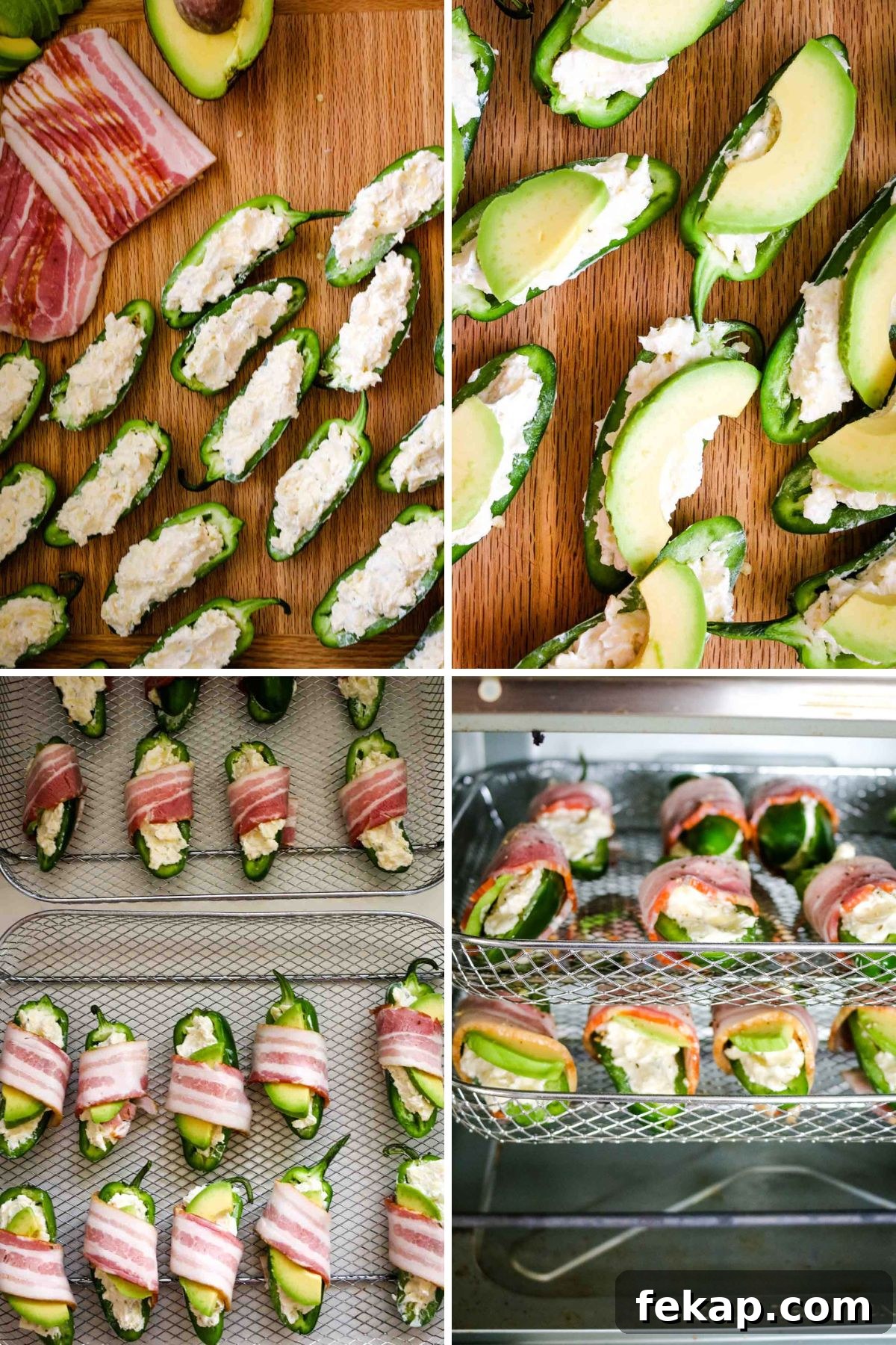 collage on how to make air fryer poppers