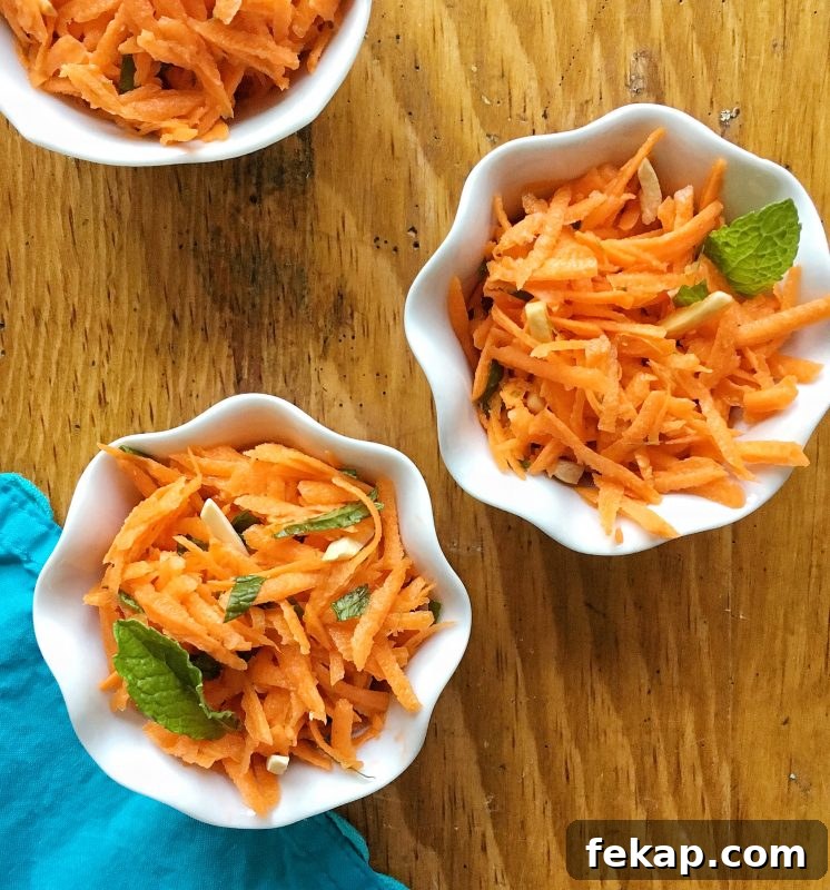 Carrot Salad with Mint, Honey, and Lime 4 Carrot Salad with mint, honey, and lime via LizsHealthyTable.com #vegetables