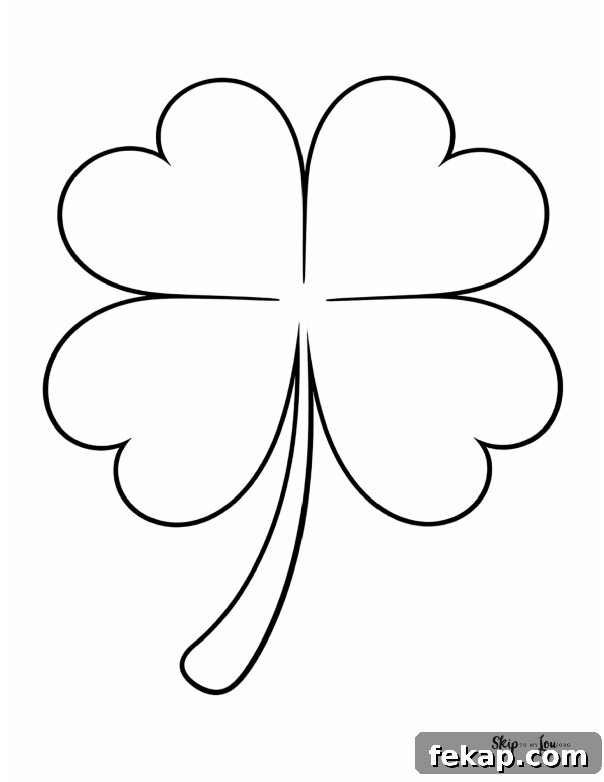 Free St. Patrick's Day Coloring Pages for Preschoolers 3 four leaf clover coloring page for preschool printable