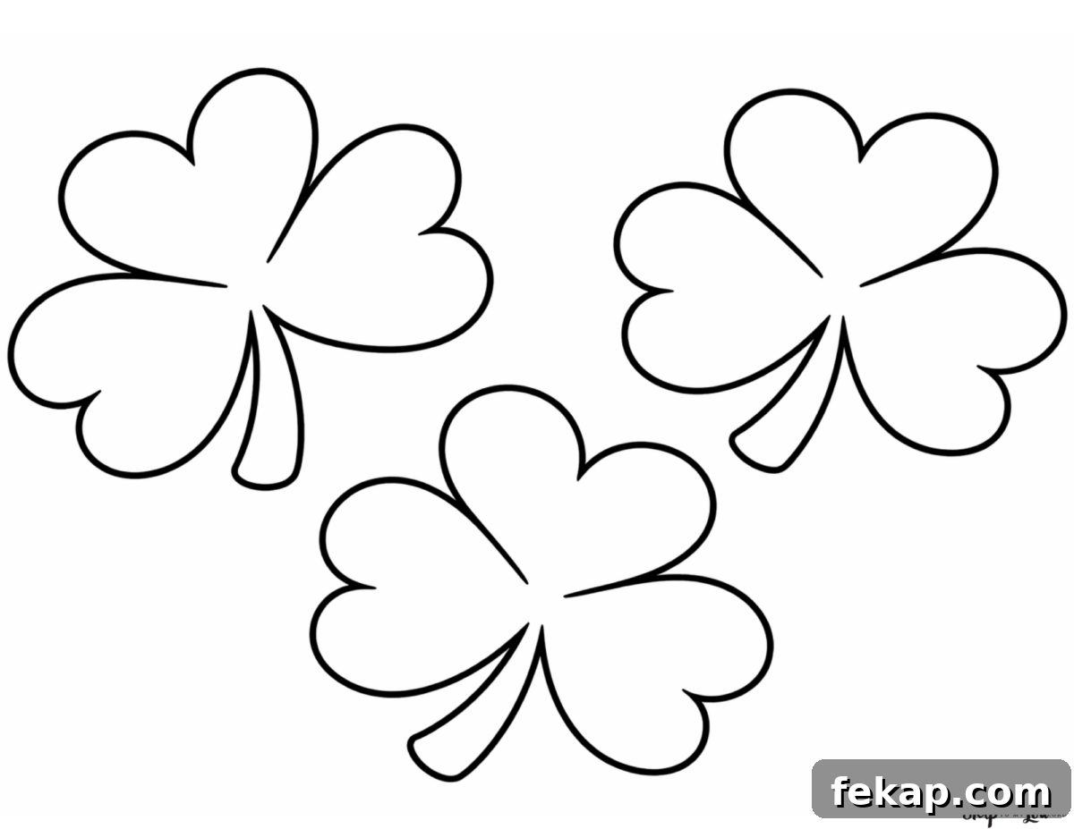 Free St. Patrick's Day Coloring Pages for Preschoolers 4 simple shamrock coloring page for preschool