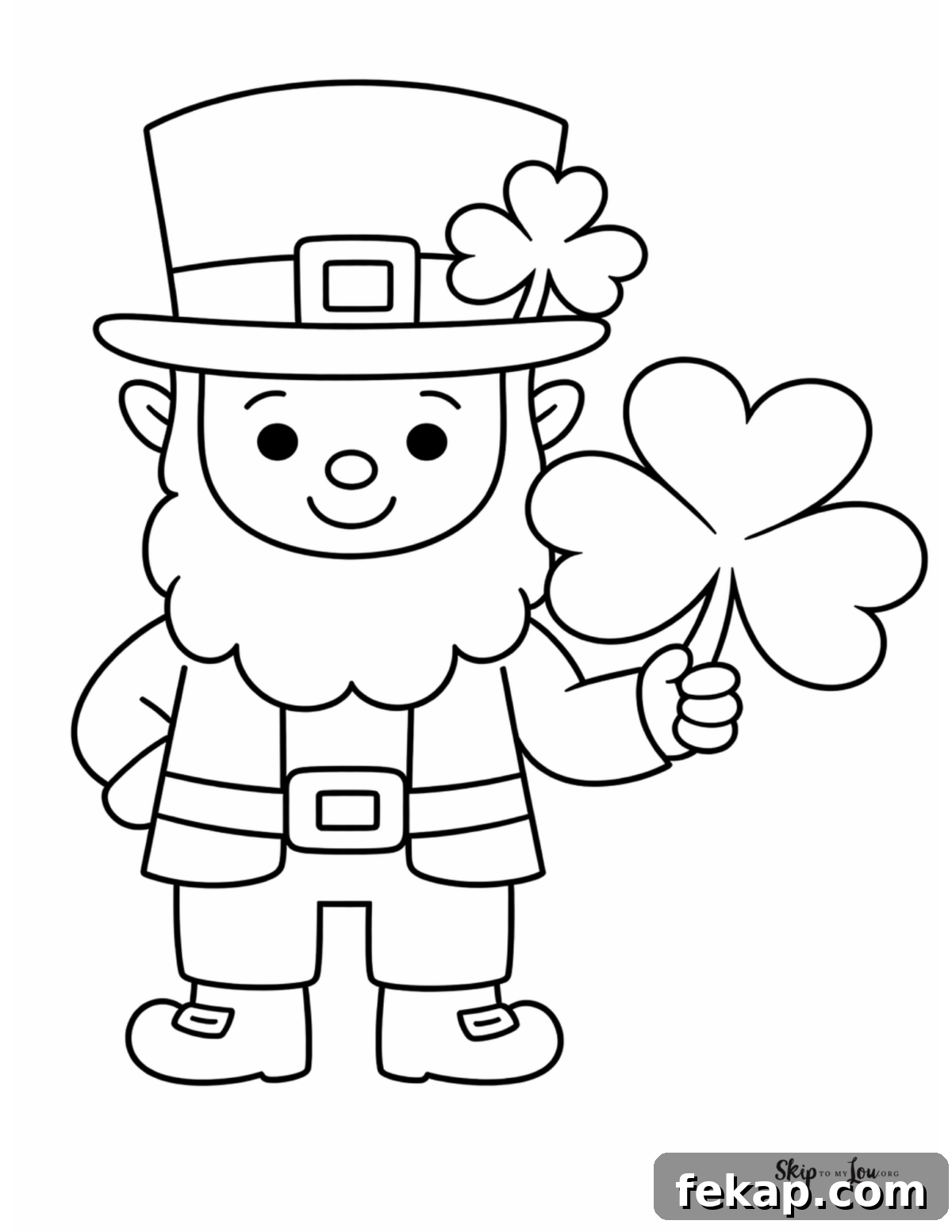 Free St. Patrick's Day Coloring Pages for Preschoolers 5 simple leprechaun coloring page for preschool