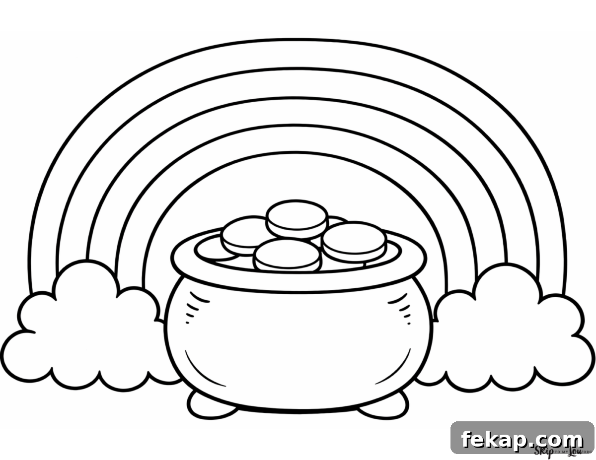 Free St. Patrick's Day Coloring Pages for Preschoolers 6 pot of gold coloring page for preschool printable
