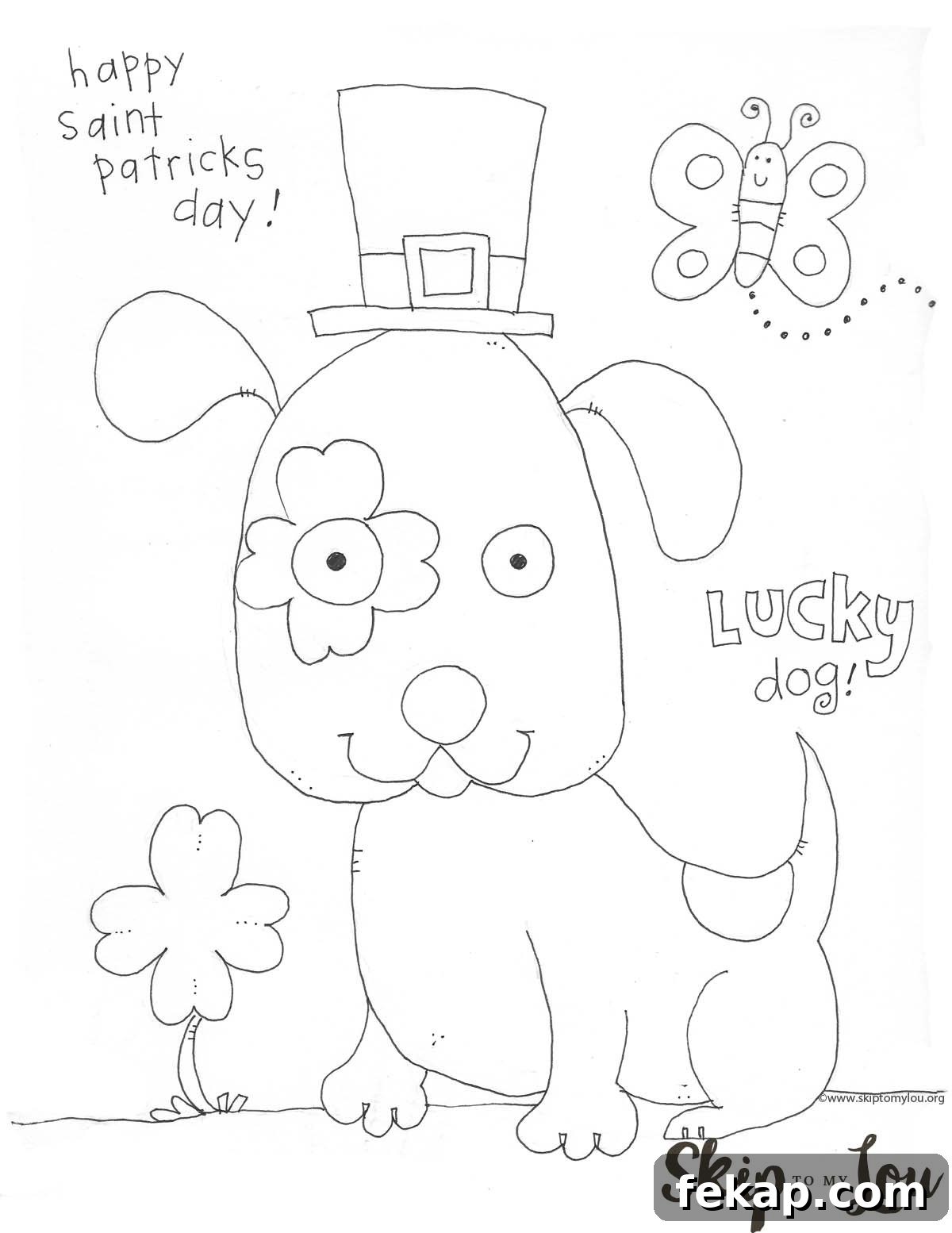 Free St. Patrick's Day Coloring Pages for Preschoolers 7 St Patrick’s Day dog coloring page printable