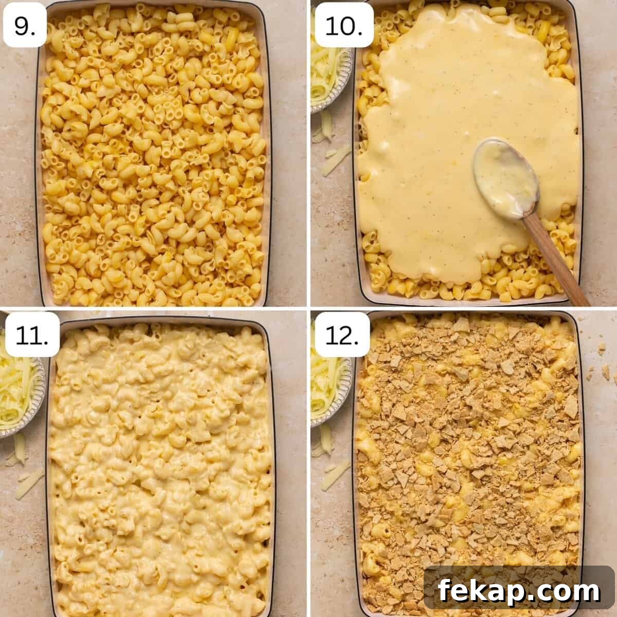 Creamy Oven-Baked Gluten-Free Mac and Cheese Recipe 6 the last 4 steps for making mac and cheese in the oven