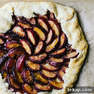 A deliciously rustic plum galette with warming and comforting spices