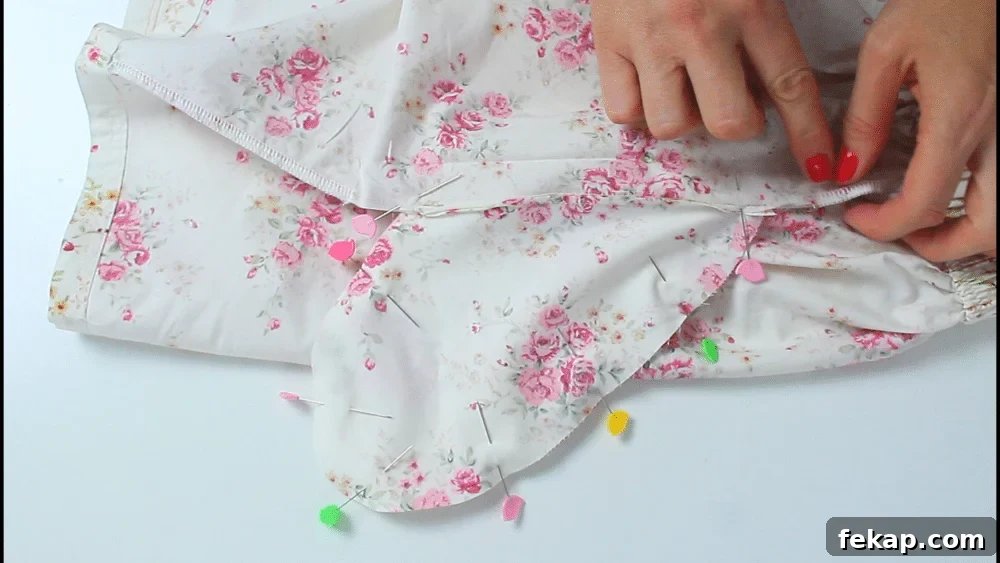 How to Sew Pockets into a Skirt or Dress 17 Pinning the pocket bag and side seam