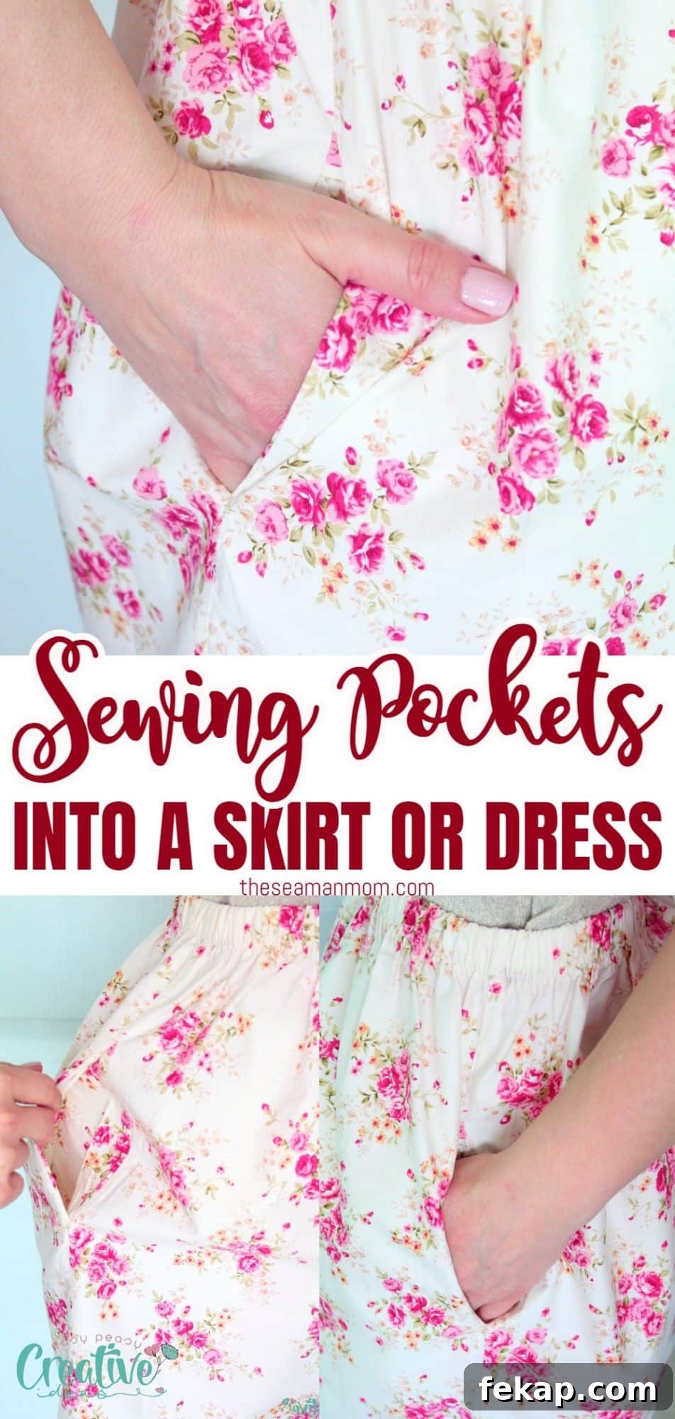 How to Sew Pockets into a Skirt or Dress 20 How to add pockets to a skirt