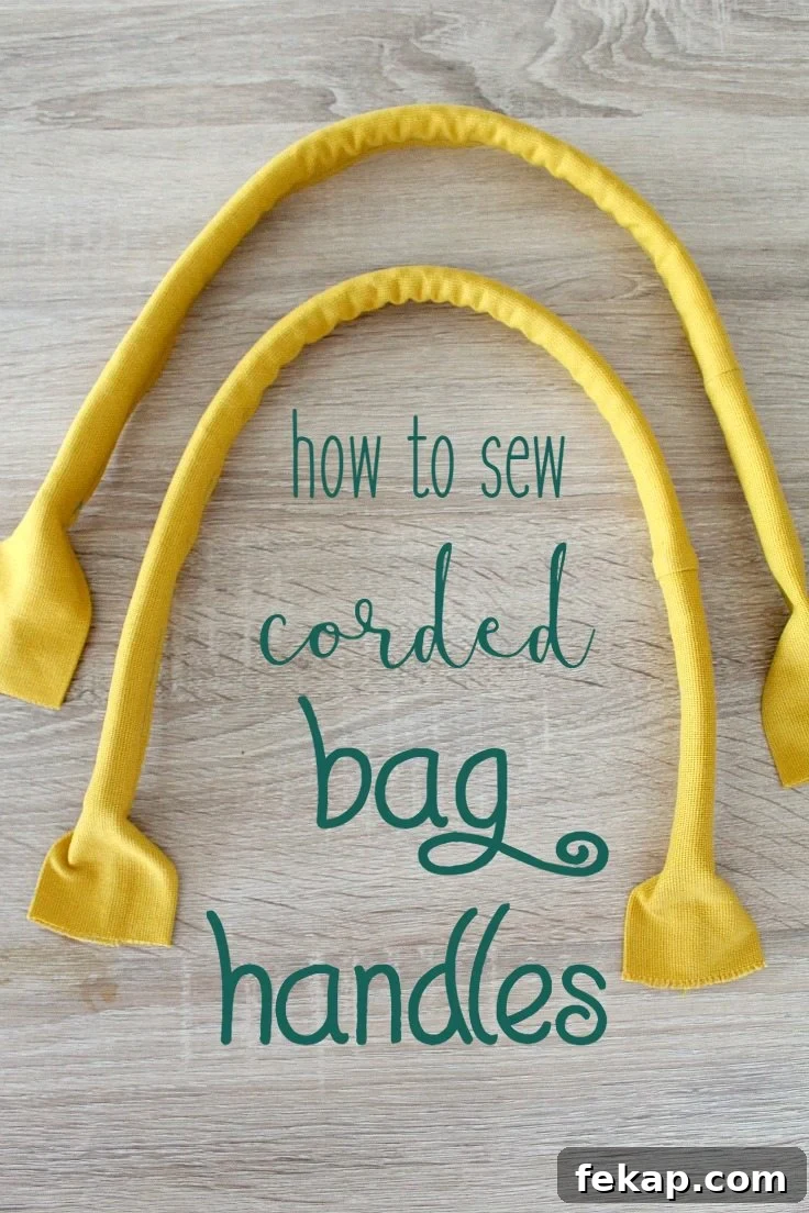 Handbag handles with cording