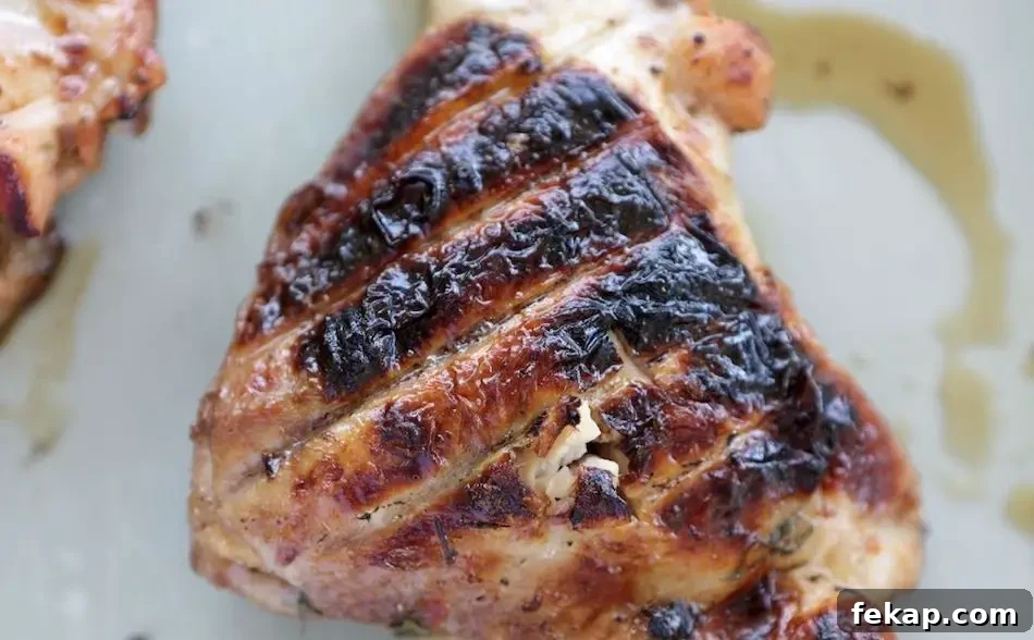 Smoked chicken thighs on a grill