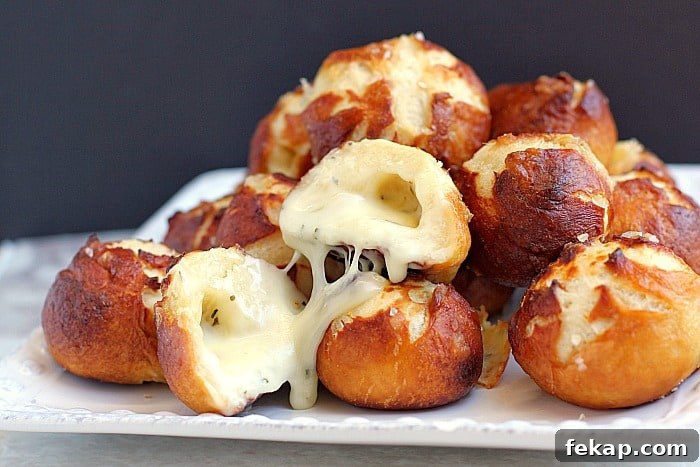 Garlic Cheese Stuffed Pretzel Bombs Recipe 4 Baked Garlic Cheese-Stuffed Pretzel Bombs