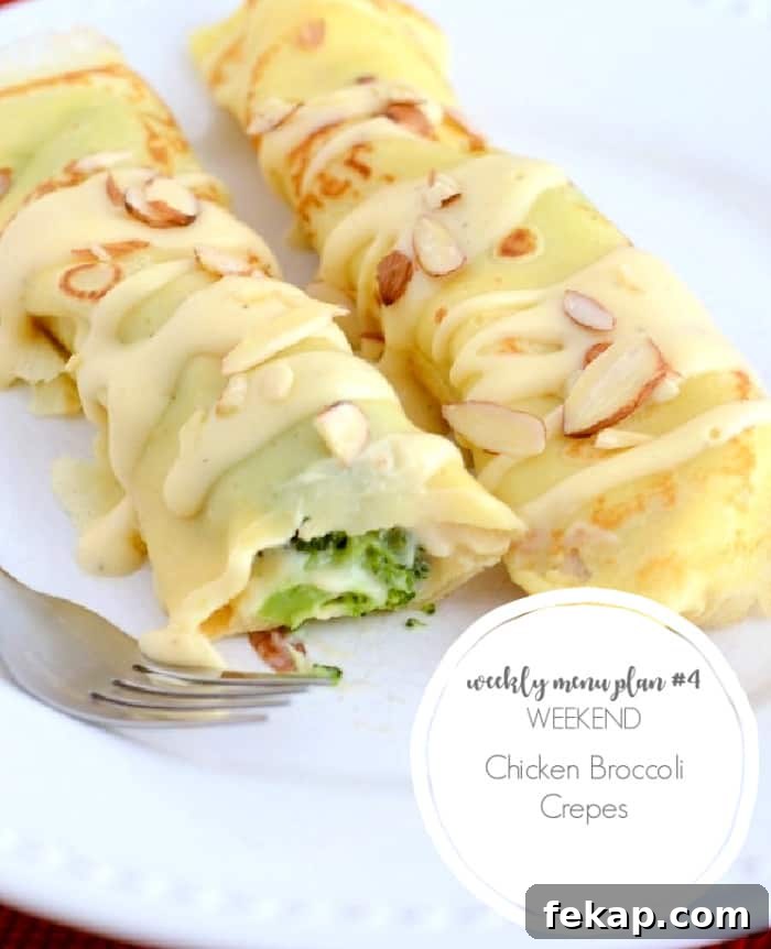 Week 4 Meal Plan: 7 Day Menu 7 chicken broccoli crepes for weekly menu