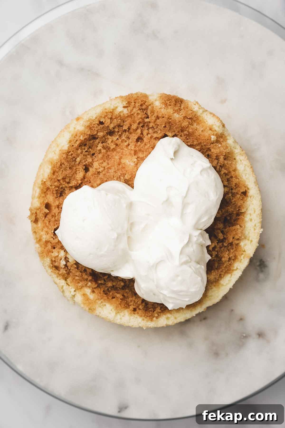 génoise vanille avec café et chantilly 