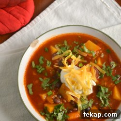 Butternut squash and black bean taco soup