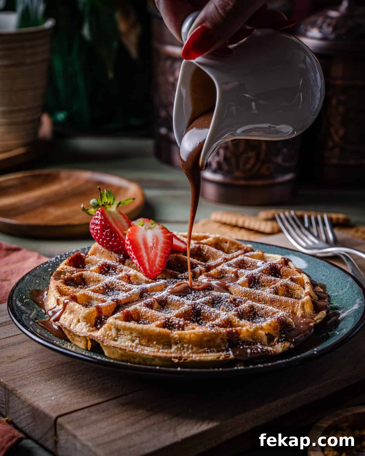 Crispy Biscoff Cinnamon Waffles with Nutella Cream 3 Biscoff Cinnamon Waffles with Nutella Cream